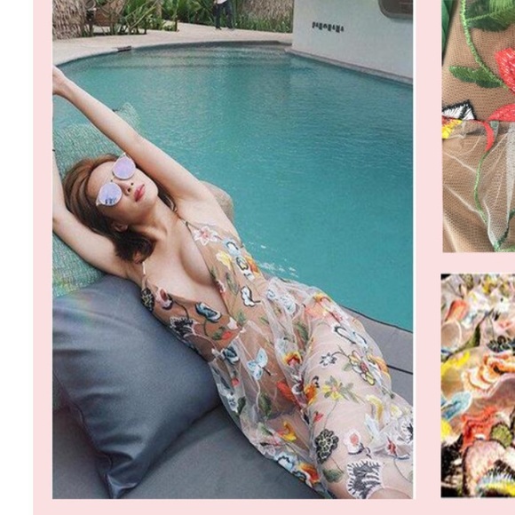 Embroidered Mesh Maxi Dress Boutique - Picture 7 of 8